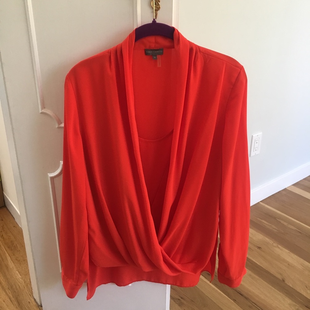 Vince Camuto lipstick red blouse - Picture 1 of 5